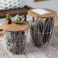 Daphnes Dinnette Nesting End Tables with Storage White - Set of 2 DA3234933